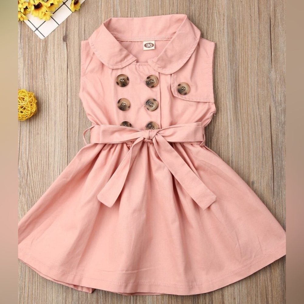 Mia Belle Girls How Timeless Belted Trench Dress size 5 - Picture 2 of 9